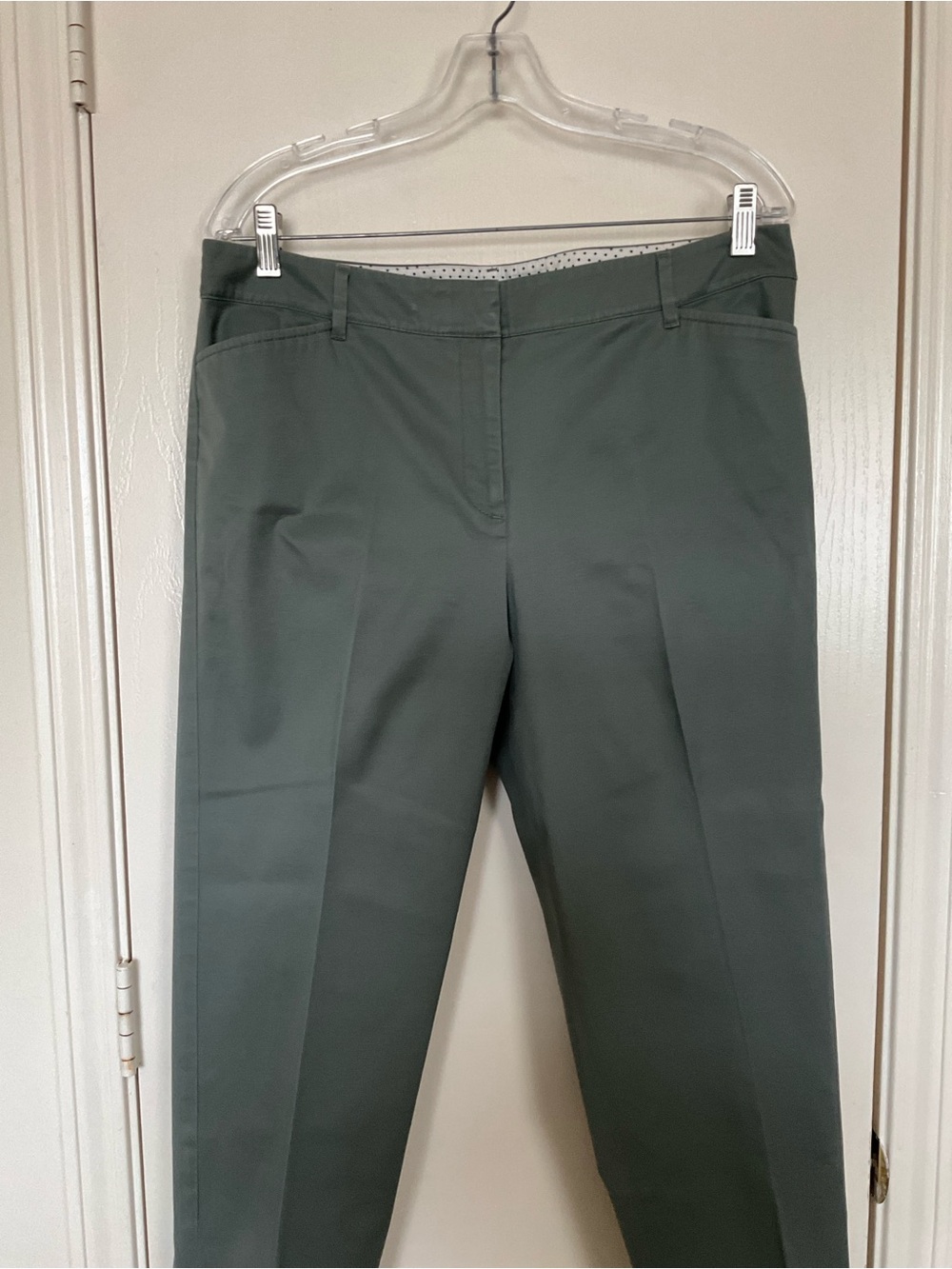 -Talbots Olive Green Perfect Crop Pants - Picture 4 of 7